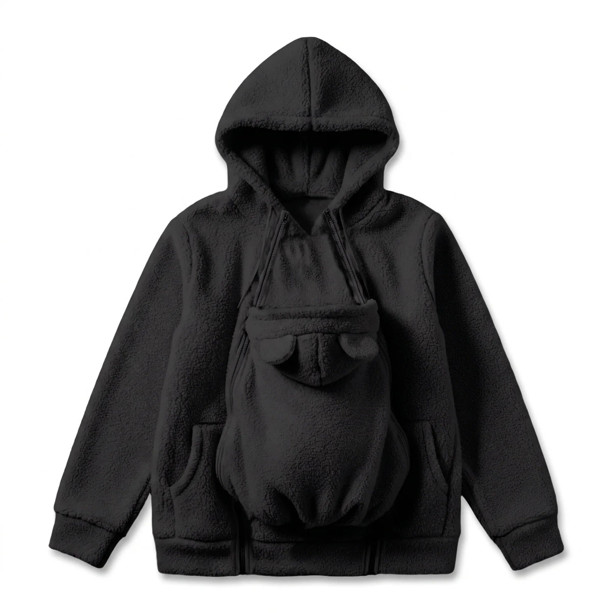 2-in-1 Mom & Baby Fleece Hoodie – Warm Babywearing Sweatshirt