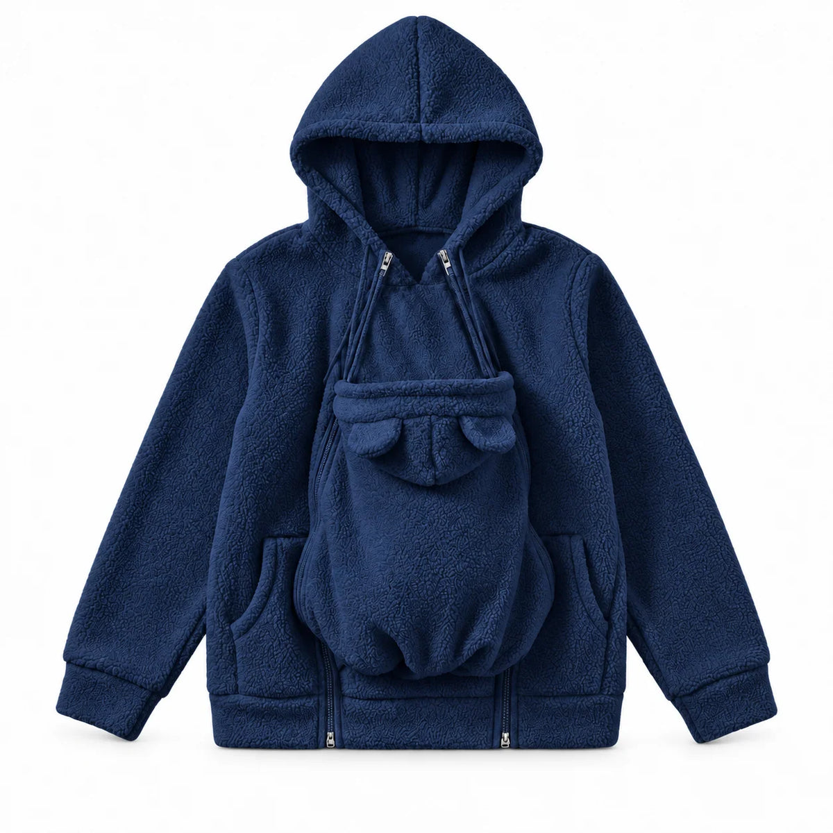 2-in-1 Mom & Baby Fleece Hoodie – Warm Babywearing Sweatshirt