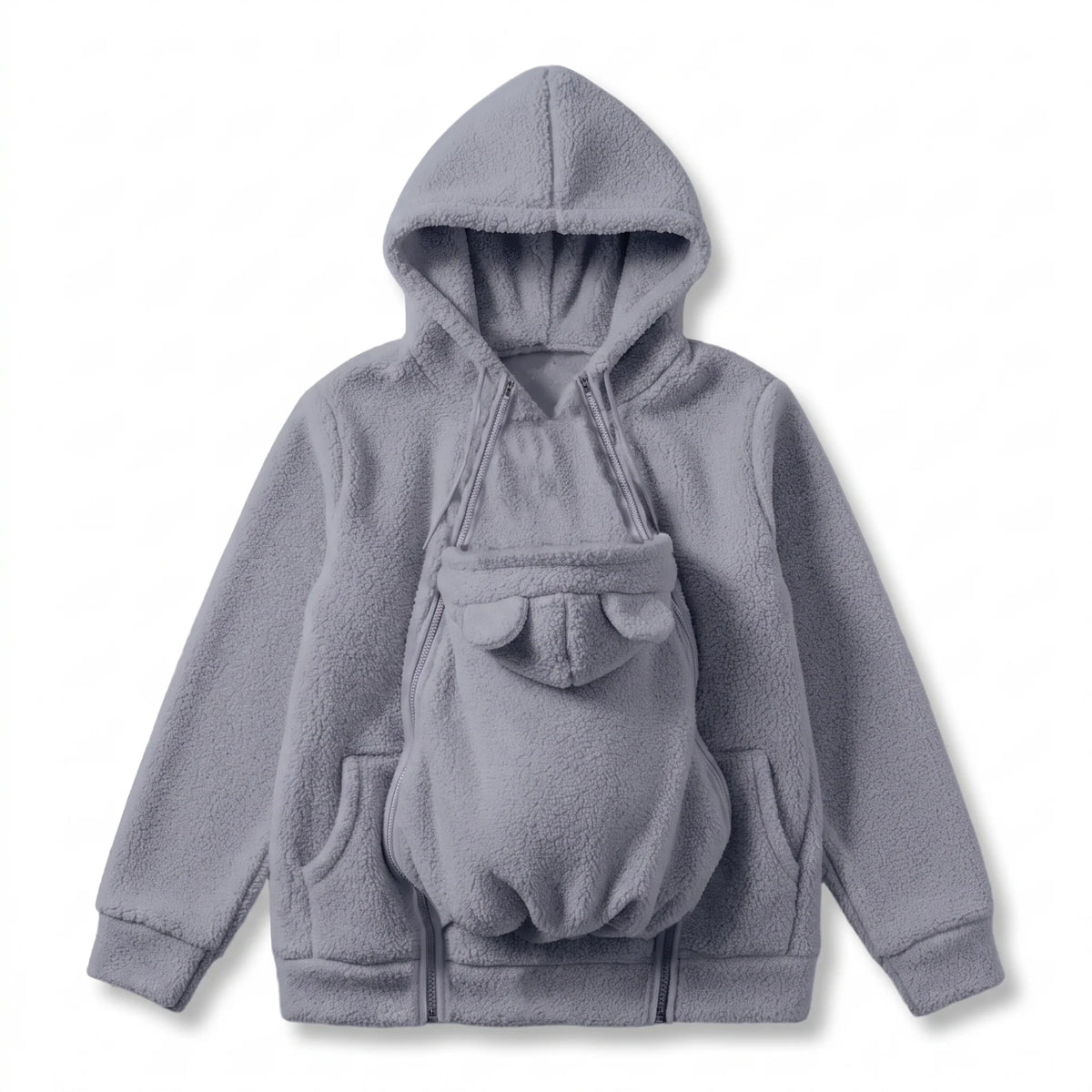 2-in-1 Mom & Baby Fleece Hoodie – Warm Babywearing Sweatshirt