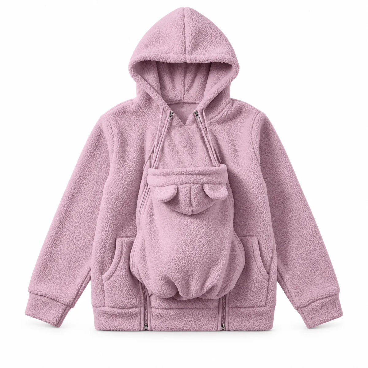 2-in-1 Mom & Baby Fleece Hoodie – Warm Babywearing Sweatshirt