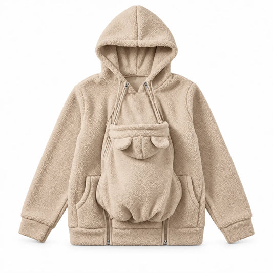 2-in-1 Mom & Baby Fleece Hoodie – Warm Babywearing Sweatshirt