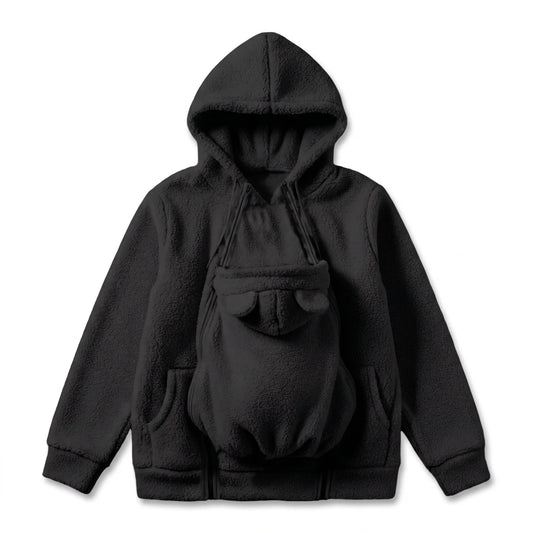 2-in-1 Mom & Baby Fleece Hoodie – Warm Babywearing Sweatshirt